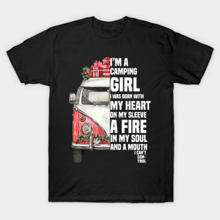 Camping Girl Mouth T-Shirt